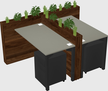 Rectangular shared desk