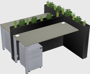 Rectangular shared desk
