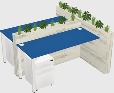 Rectangular shared desk