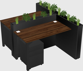 Rectangular shared desk