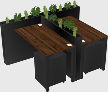 Rectangular shared desk