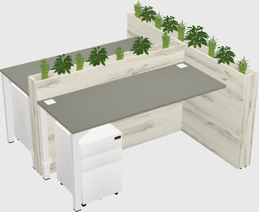 Rectangular shared desk
