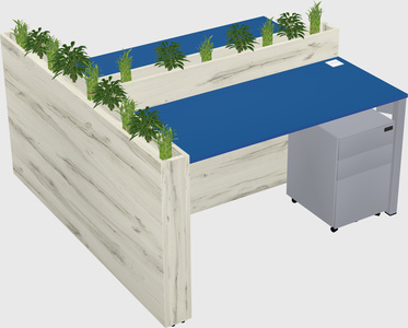 Rectangular shared desk