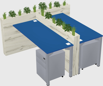 Rectangular shared desk