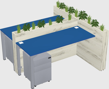 Rectangular shared desk