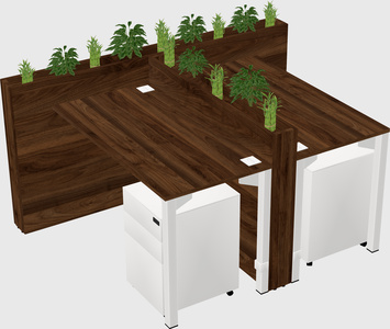 Rectangular shared desk