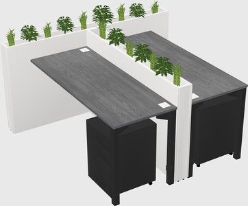 Rectangular shared desk