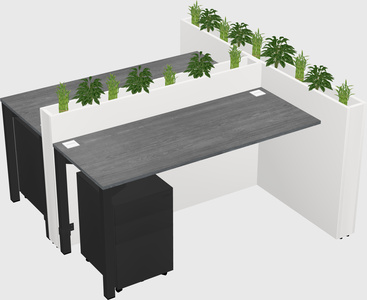 Rectangular shared desk