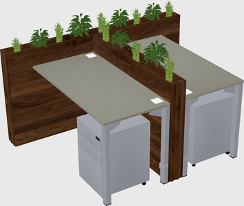 Rectangular shared desk