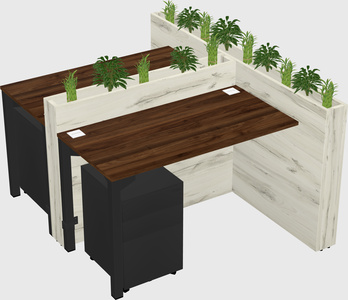 Rectangular shared desk