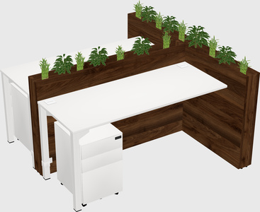Rectangular shared desk
