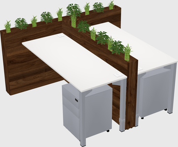 Rectangular shared desk