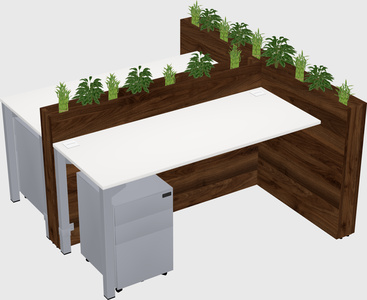 Rectangular shared desk