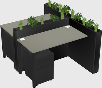 Rectangular shared desk
