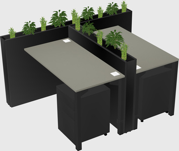 Rectangular shared desk
