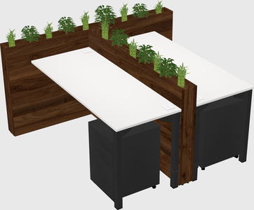 Rectangular shared desk