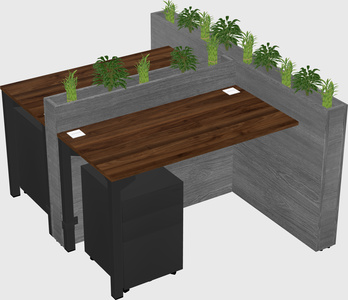 Rectangular shared desk