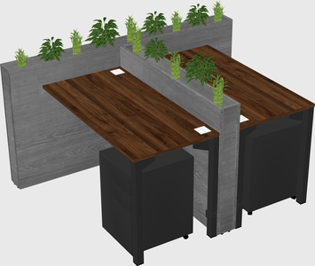 Rectangular shared desk