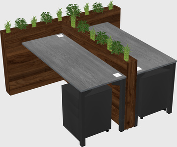 Rectangular shared desk