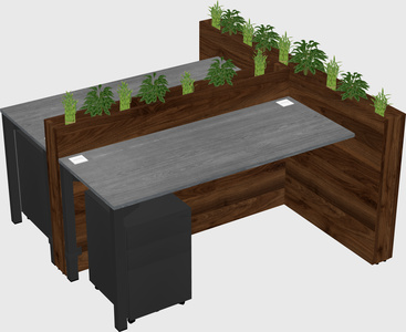 Rectangular shared desk
