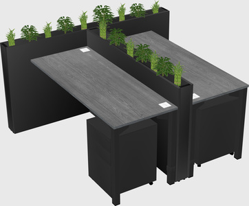 Rectangular shared desk