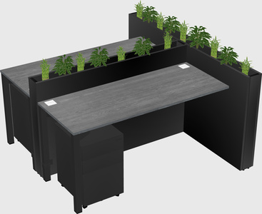 Rectangular shared desk