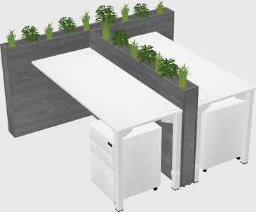 Rectangular shared desk