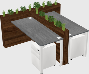 Rectangular shared desk