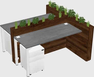 Rectangular shared desk