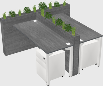 Rectangular shared desk