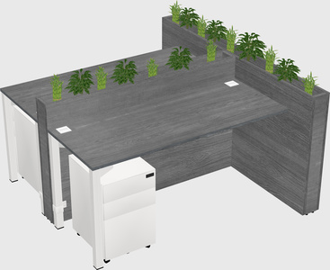 Rectangular shared desk