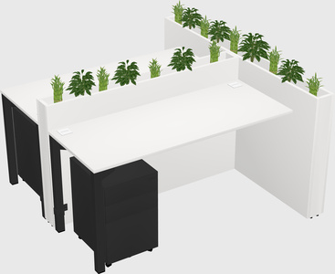 Rectangular shared desk