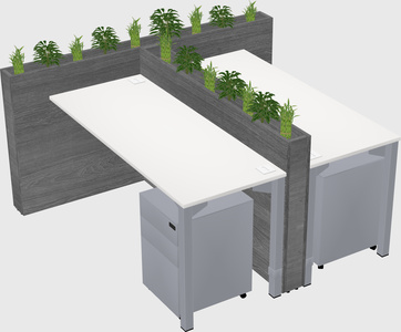 Rectangular shared desk