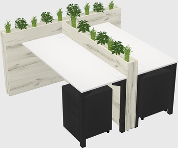 Rectangular shared desk