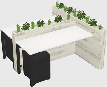 Rectangular shared desk