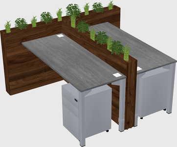 Rectangular shared desk