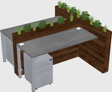Rectangular shared desk