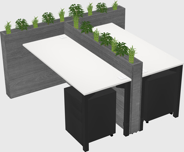 Rectangular shared desk
