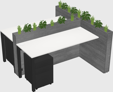Rectangular shared desk