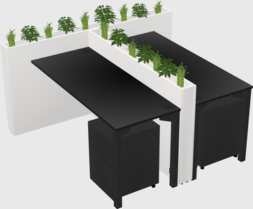 Rectangular shared desk