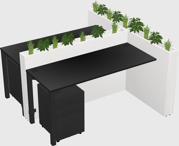 Rectangular shared desk