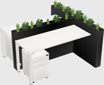 Rectangular shared desk