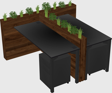Rectangular shared desk