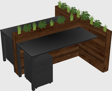 Rectangular shared desk