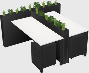 Rectangular shared desk