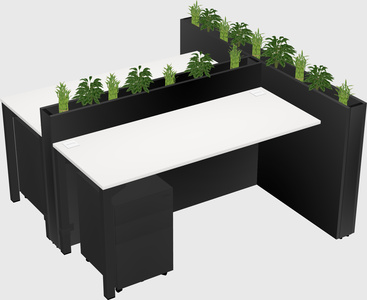 Rectangular shared desk