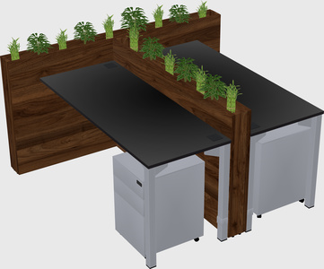Rectangular shared desk