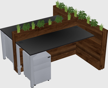 Rectangular shared desk
