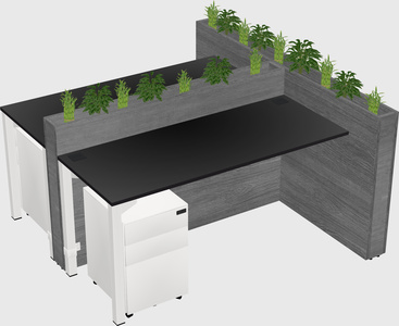 Rectangular shared desk
