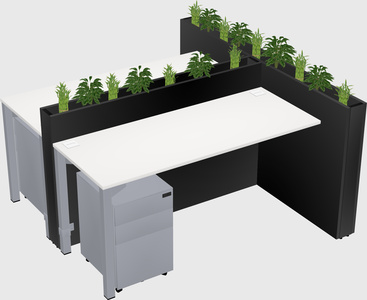 Rectangular shared desk